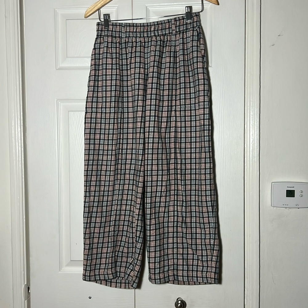 Back Beat Co. Black and White Plaid Wide Leg Pants